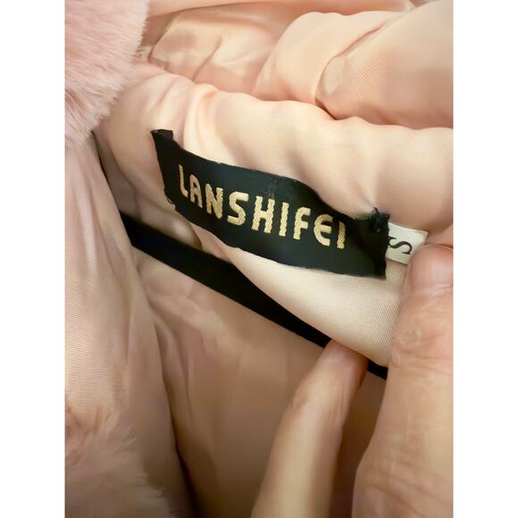 Soft Pink Faux Fur Hooded Jacket Coat Excellent Pockets Lined Lanshifei Small - Picture 3 of 8